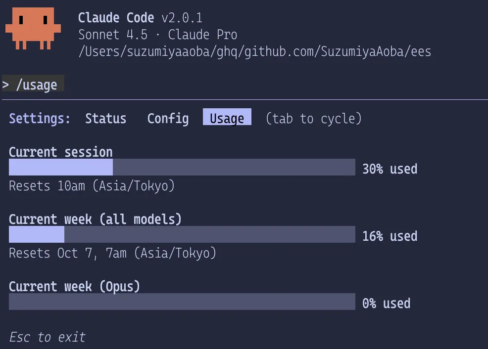 CLI usage command